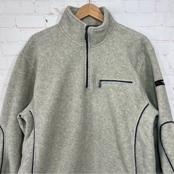 Vintage Arrow Blue Jeans Co Jacket Mens Large Gray Fleece 1/4 Zip Pullover - Picture 2 of 16